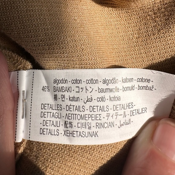 Zara modern rib neck, sleeveless turtleneck tan, size Large - Picture 9 of 9